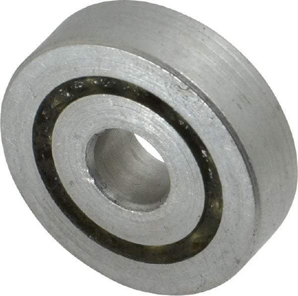 Value Collection - 1/4" Bore Diam, 7/8" OD, Open Unground Full Complement Radial Ball Bearing - 1/4" Wide, 1 Row, Round Bore, 397 Lb Dynamic Capacity - Industrial Tool & Supply