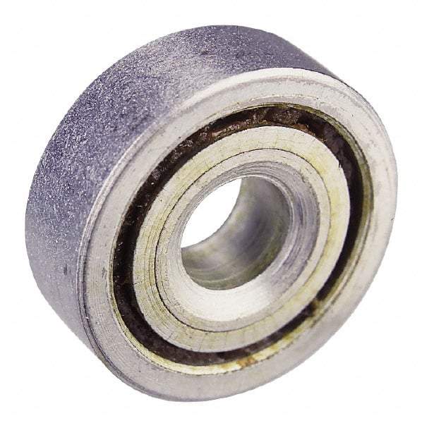 Value Collection - 7/16" Bore Diam, 1-1/8" OD, Open Unground Full Complement Radial Ball Bearing - 3/8" Wide, 1 Row, Round Bore, 533 Lb Dynamic Capacity - Industrial Tool & Supply