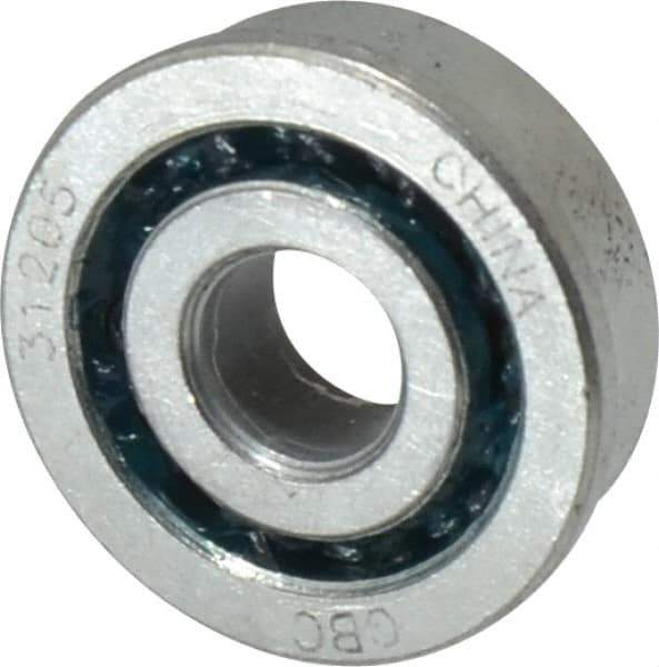 Value Collection - 1/4" Bore Diam, 11/16" OD, Open Unground Full Complement Radial Ball Bearing - With Flange, 1 Row, Round Bore, 287 Lb Dynamic Capacity - Industrial Tool & Supply