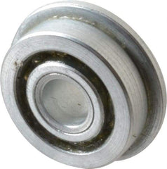 Value Collection - 1/4" Bore Diam, 3/4" OD, Open Unground Full Complement Radial Ball Bearing - With Flange, 1 Row, Round Bore, 287 Lb Dynamic Capacity - Industrial Tool & Supply