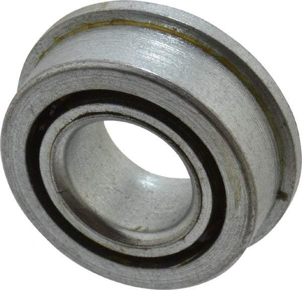 Value Collection - 7/16" Bore Diam, 29/32" OD, Open Unground Full Complement Radial Ball Bearing - With Flange, 1 Row, Round Bore, 356 Lb Dynamic Capacity - Industrial Tool & Supply