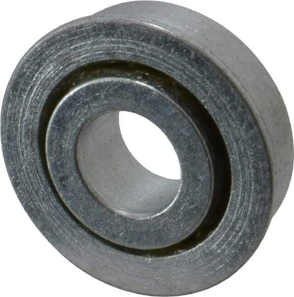 Value Collection - 1/2" Bore Diam, 1-1/4" OD, Open Unground Full Complement Radial Ball Bearing - With Flange, 1 Row, Round Bore, 707 Lb Dynamic Capacity - Industrial Tool & Supply