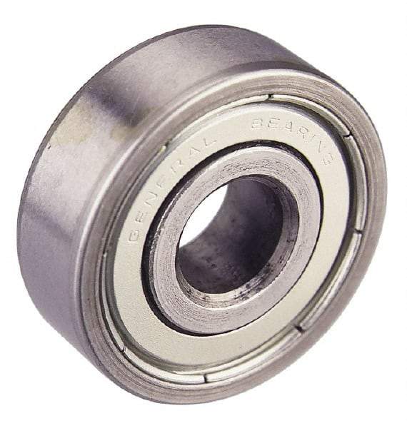 Value Collection - 7/16" Bore Diam, 1-3/8" OD, Double Shield Unground Retainer Type Radial Ball Bearing - 7/16" Wide, 1 Row, Round Bore, 915 Lb Dynamic Capacity - Industrial Tool & Supply