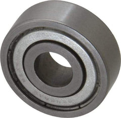 Value Collection - 3/8" Bore Diam, 1-1/8" OD, Double Shield Unground Retainer Type Radial Ball Bearing - 3/8" Wide, 1 Row, Round Bore, 691 Lb Dynamic Capacity - Industrial Tool & Supply