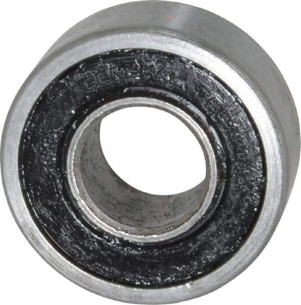 Value Collection - 3/8" Bore Diam, 7/8" OD, Double Seal Unground Retainer Type Radial Ball Bearing - 11/32" Wide, 1 Row, Round Bore, 450 Lb Dynamic Capacity - Industrial Tool & Supply