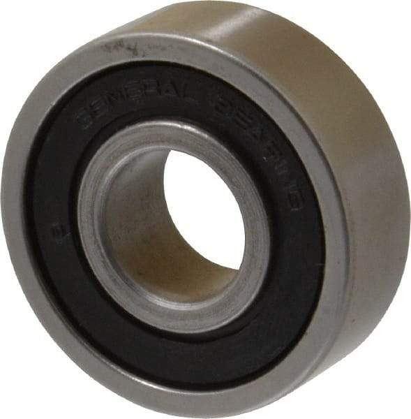 Value Collection - 7/16" Bore Diam, 1-1/8" OD, Double Seal Unground Retainer Type Radial Ball Bearing - 3/8" Wide, 1 Row, Round Bore, 691 Lb Dynamic Capacity - Industrial Tool & Supply