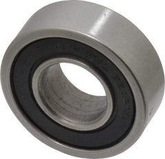 Value Collection - 1/2" Bore Diam, 1-1/8" OD, Double Seal Unground Retainer Type Radial Ball Bearing - 3/8" Wide, 1 Row, Round Bore, 691 Lb Dynamic Capacity - Industrial Tool & Supply
