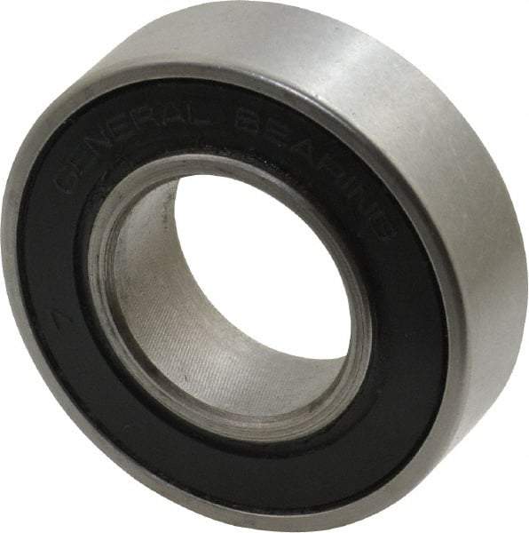 Value Collection - 1" Bore Diam, 2" OD, Double Seal Unground Retainer Type Radial Ball Bearing - 9/16" Wide, 1 Row, Round Bore, 1,749 Lb Dynamic Capacity - Industrial Tool & Supply