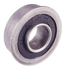 Value Collection - 3/8" Bore Diam, 29/32" OD, Double Seal Unground Retainer Type Radial Ball Bearing - With Flange, 1 Row, Round Bore, 450 Lb Dynamic Capacity - Industrial Tool & Supply