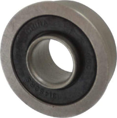 Value Collection - 3/8" Bore Diam, 7/8" OD, Double Seal Unground Retainer Type Radial Ball Bearing - With Flange, 1 Row, Round Bore, 450 Lb Dynamic Capacity - Industrial Tool & Supply