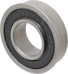 Value Collection - 1" Bore Diam, 2" OD, Double Seal Unground Retainer Type Radial Ball Bearing - With Flange, 1 Row, Round Bore, 1,749 Lb Dynamic Capacity - Industrial Tool & Supply