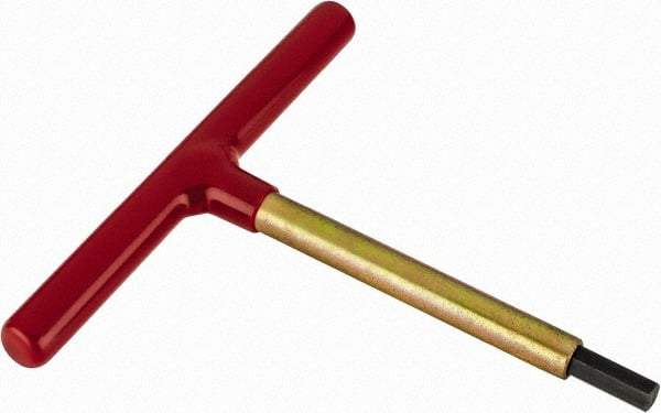 Made in USA - 3/8" Hex, T-Handle, Hex Key - 6" OAL, Chromalloy Steel, Inch System of Measurement - Industrial Tool & Supply