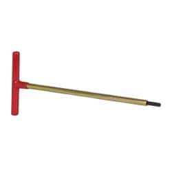 Made in USA - 1/4" Hex, T-Handle, Hex Key - 12" OAL, Chromalloy Steel, Inch System of Measurement - Industrial Tool & Supply