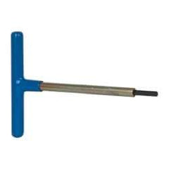 Made in USA - 5mm Hex, T-Handle, Hex Key - 6" OAL, Chromalloy Steel, Metric System of Measurement - Industrial Tool & Supply