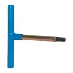 Made in USA - 10mm Hex, T-Handle, Hex Key - 6" OAL, Chromalloy Steel, Metric System of Measurement - Industrial Tool & Supply