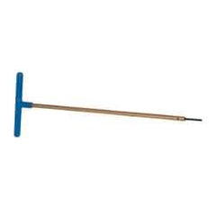 Made in USA - 2.5mm Hex, T-Handle, Hex Key - 12" OAL, Chromalloy Steel, Metric System of Measurement - Industrial Tool & Supply