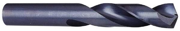 Interstate - 61/64" 118° Spiral Flute High Speed Steel Screw Machine Drill Bit - Oxide Finish, Right Hand Cut, 3-7/8" Flute Length, 5-7/8" OAL, Standard Point, Straight Shank - Industrial Tool & Supply