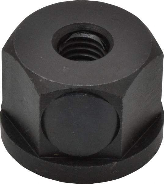 Morton Machine Works - 1/2-13, 1-5/8" Flange Diam, 1-1/8" High, 1-5/8" Across Flats, Button Thread Collar Nut - Grade Carbon Steel Steel, Black Oxide Finish, 1/4" Flange Height, TCMAI - Industrial Tool & Supply