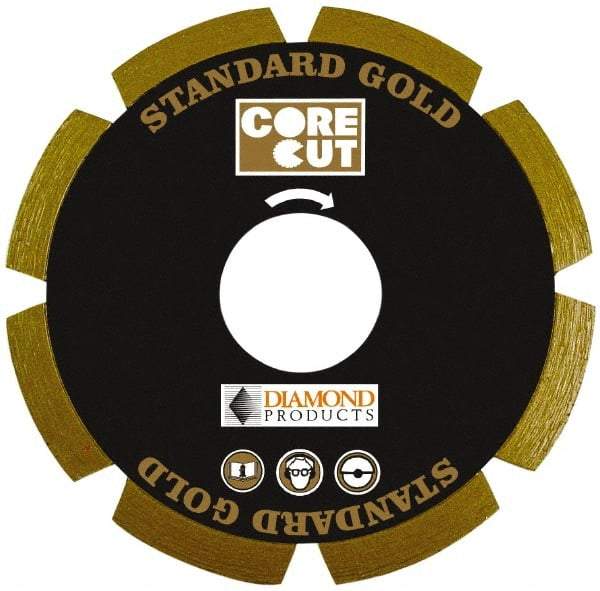 Core Cut - 4-1/2" Diam, 20mm Arbor Hole Diam, Wet & Dry Cut Saw Blade - Diamond-Tipped, Standard Round Arbor - Industrial Tool & Supply