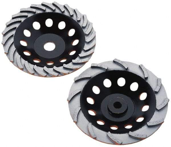 Core Cut - 7" Diam, 7/8" Hole Size, 3/16" Overall Thickness, Spiral Cup Tool & Cutter Grinding Wheel - Diamond, 8,725 RPM - Industrial Tool & Supply