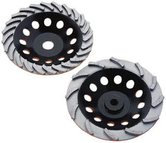 Core Cut - 4" Diam, 3/16" Overall Thickness, Spiral Cup Tool & Cutter Grinding Wheel - Medium Grade, Diamond, 15,000 RPM - Industrial Tool & Supply