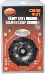 Core Cut - 4" Diam, 3/16" Overall Thickness, Spiral Cup Tool & Cutter Grinding Wheel - Diamond, 15,000 RPM - Industrial Tool & Supply