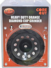 Core Cut - 7" Diam, 3/16" Overall Thickness, Spiral Cup Tool & Cutter Grinding Wheel - Diamond, 8,725 RPM - Industrial Tool & Supply