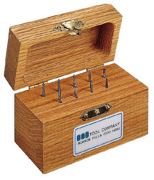 SGS Pro - 9 Piece, 3/32" Shank Burr Set - Tungsten Carbide - Industrial Tool & Supply