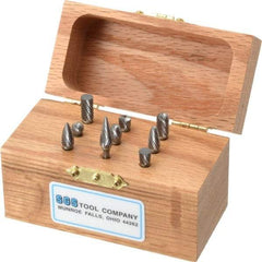 SGS Pro - 9 Piece, 1/8" Shank Burr Set - Tungsten Carbide - Industrial Tool & Supply