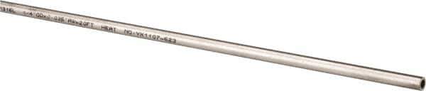 Value Collection - 6' Long, 1/4" OD, 316 Stainless Steel Tube - 0.035" Wall Thickness - Industrial Tool & Supply
