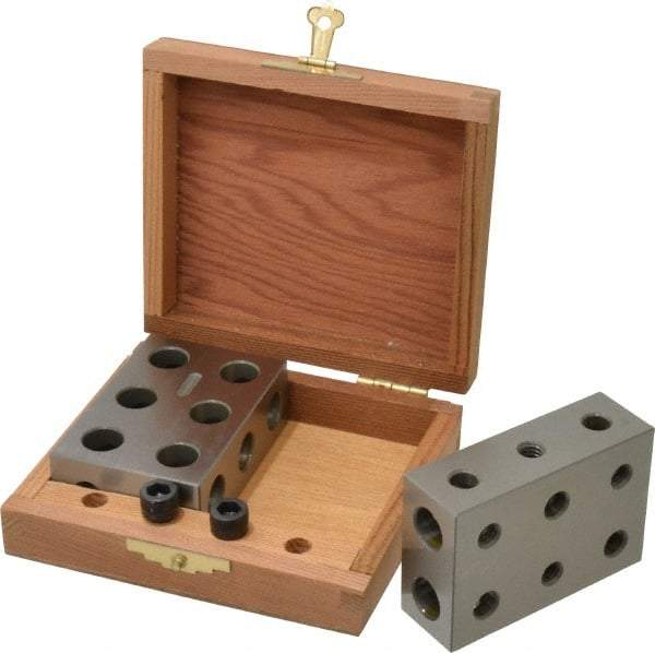 SPI - 0.0001 Squareness Per Inch, Hardened Steel, 1-2-3 Block Setup Block - 0.0002 Inch Overall Tolerance, 5/16 - 18 Inch Tapped Hole Size, 55-60 Rc Hardness, Sold As Matched Pair - Industrial Tool & Supply