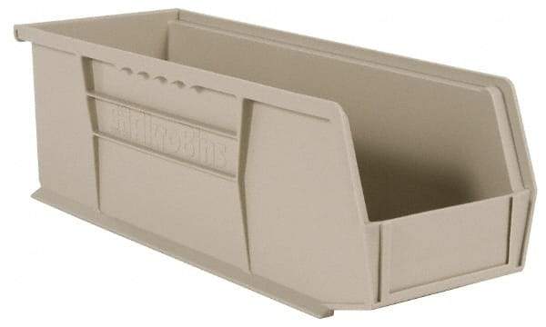 Akro-Mils - 60 Lb. Load Capacity, 14-3/4" Deep, Gray Polymer Hopper Stacking Bin - 7" High x 8-1/4" Wide x 14-3/4" Long - Industrial Tool & Supply