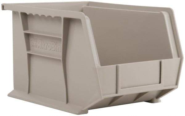 Akro-Mils - 50 Lb. Load Capacity, 10-3/4" Deep, Gray Polymer Hopper Stacking Bin - 7" High x 8-1/4" Wide x 10-3/4" Long - Industrial Tool & Supply