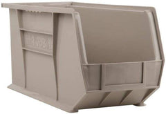 Akro-Mils - 60 Lb. Load Capacity, 18" Deep, Gray Polymer Hopper Stacking Bin - 9" High x 8-1/4" Wide x 18" Long - Industrial Tool & Supply