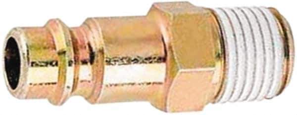 Prevost - 3/8 Male NPT European High Flow Pneumatic Hose Plug - Zinc-Plated Nitrited Steel, 7.2mm Body Diam - Industrial Tool & Supply