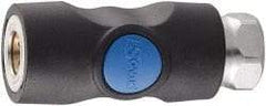 Prevost - 3/8 Female NPT Industrial Pneumatic Hose Safety Coupler - Composite, 1/4" Body Diam - Industrial Tool & Supply
