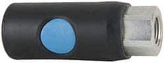 Prevost - 3/8 Female NPT Industrial Pneumatic Hose Safety Coupler - Composite, 3/8" Body Diam - Industrial Tool & Supply