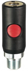 Prevost - 1/4 Male NPT Tru-Flate Automotive Pneumatic Hose Safety Coupler - Composite, 1/4" Body Diam - Industrial Tool & Supply
