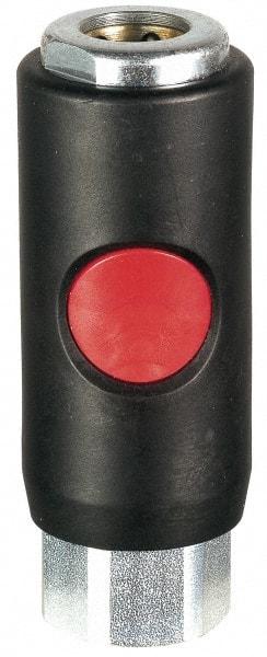 Prevost - 1/4 Female NPT Tru-Flate Automotive Pneumatic Hose Safety Coupler - Composite, 3/8" Body Diam - Industrial Tool & Supply