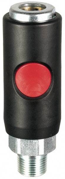 Prevost - 3/8 Male NPT Tru-Flate Automotive Pneumatic Hose Safety Coupler - Composite, 3/8" Body Diam - Industrial Tool & Supply