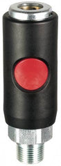Prevost - 3/8 Male NPT Tru-Flate Automotive Pneumatic Hose Safety Coupler - Composite, 3/8" Body Diam - Industrial Tool & Supply