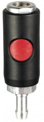 Prevost - Hose Barb Tru-Flate Automotive Pneumatic Hose Safety Coupler - Composite, 3/8" Body Diam, 1/2" Hose ID - Industrial Tool & Supply