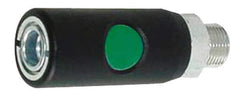 Prevost - 3/8 Female NPT European High Flow Pneumatic Hose Safety Coupler - Composite, 7.2mm Body Diam - Industrial Tool & Supply
