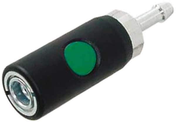 Prevost - Hose Barb European High Flow Pneumatic Hose Safety Coupler - Composite, 7.2mm Body Diam, 3/8" Hose ID - Industrial Tool & Supply