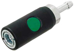 Prevost - Hose Barb European High Flow Pneumatic Hose Safety Coupler - Composite, 7.2mm Body Diam, 1/2" Hose ID - Industrial Tool & Supply