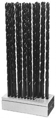 Interstate - 1/8 to 1/2", 118° Point, Oxide Finish, High Speed Steel Aircraft Extension Length Drill Bit Set - Industrial Tool & Supply