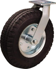 Hamilton - 12" Diam, Rubber Swivel Caster - 500 Lb Capacity, Top Plate Mount, 4" x 4-1/2" Plate, Precision Ball Bearing - Industrial Tool & Supply