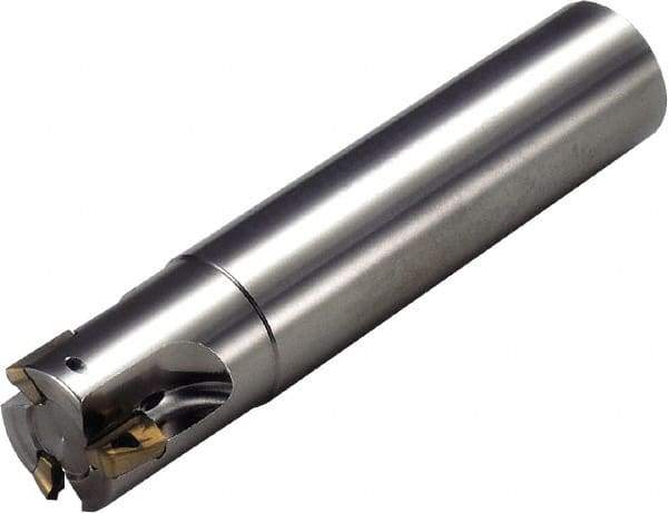 Kyocera - 1" Cut Diam, 0.618" Max Depth of Cut, 3/4" Shank Diam, 3-1/2" OAL, Indexable Square Shoulder End Mill - BDMT 1704 Inserts, Weldon Shank, 90° Lead Angle, Through Coolant - Industrial Tool & Supply