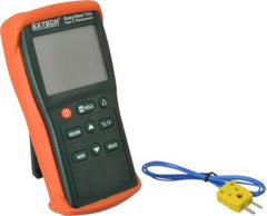 Extech - -58 to 1,999°F EasyView Single Input Thermometer - Dual Digital Display, K Thermocouple Sensor, Battery Power - Industrial Tool & Supply