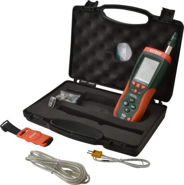 Extech - 14 to 140°F, 0 to 100% Humidity Range, Psychrometer - 2% Relative Humidity Accuracy, 0.1° Resolution - Industrial Tool & Supply
